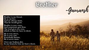 Poetry on Brothers by Gauransh Tiwari