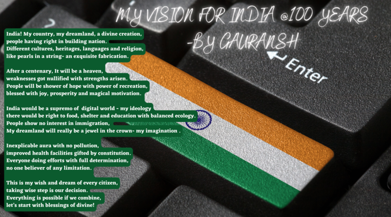 My vision for India@100 by Gauransh years